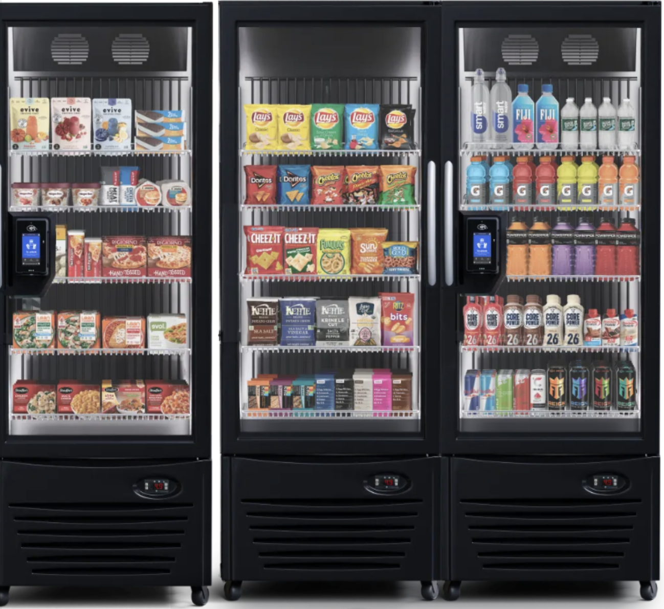 Dual snack and beverage vending machines for student housing and offices in Indiana